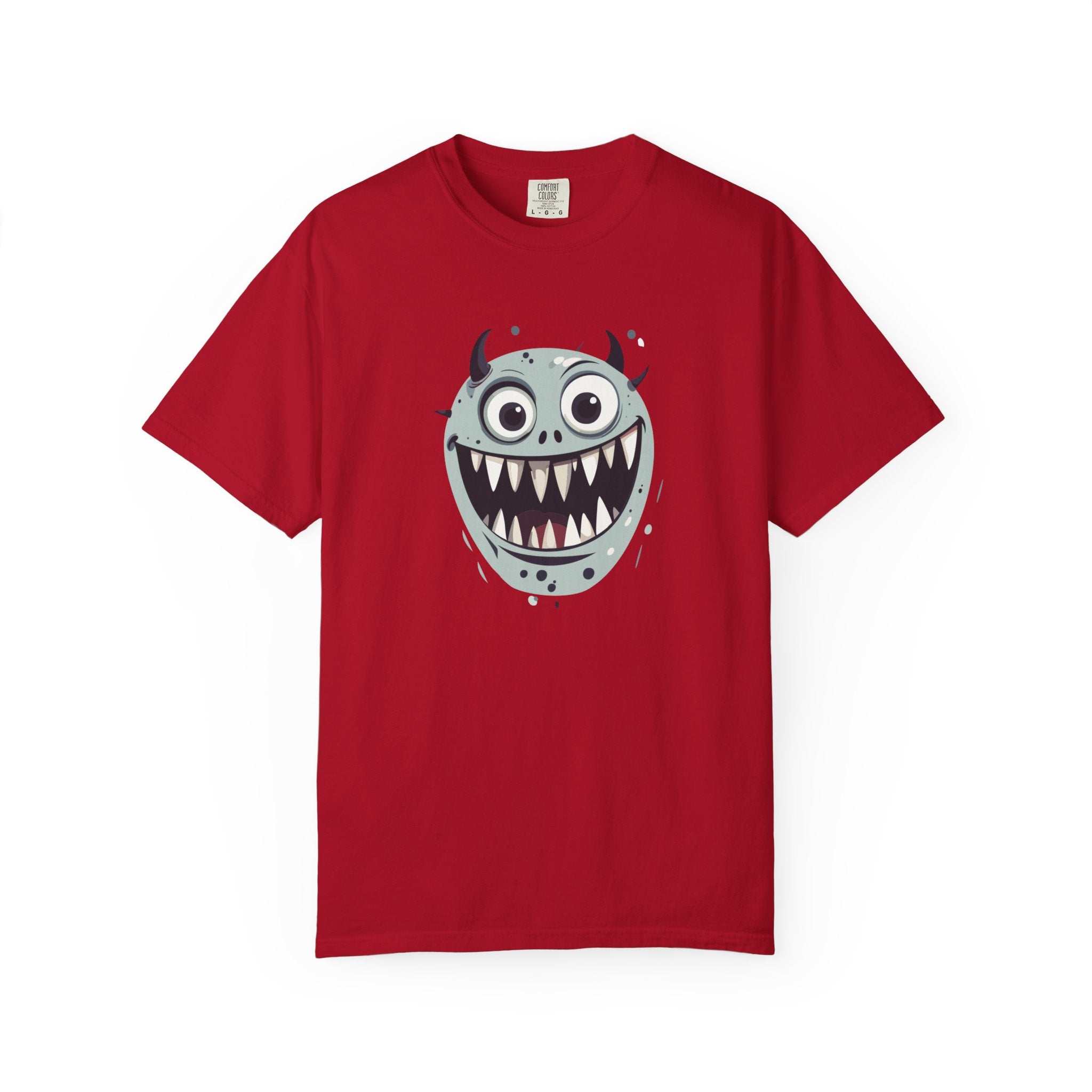 Monster Face T-Shirt Funny Creepy Grinning Monster Graphic Tee