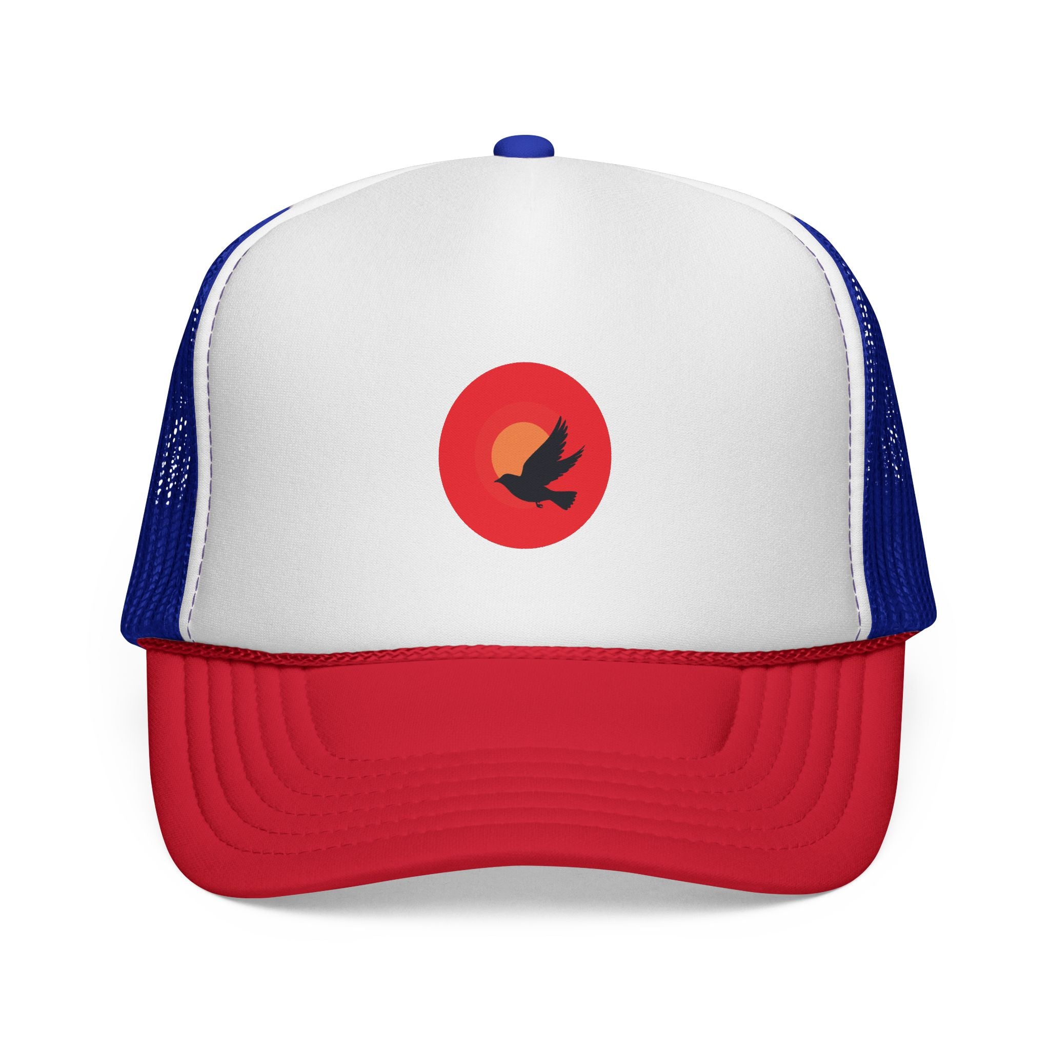 Sunset Bird Trucker Cap | Minimal Nature Logo, Mesh Back Hat