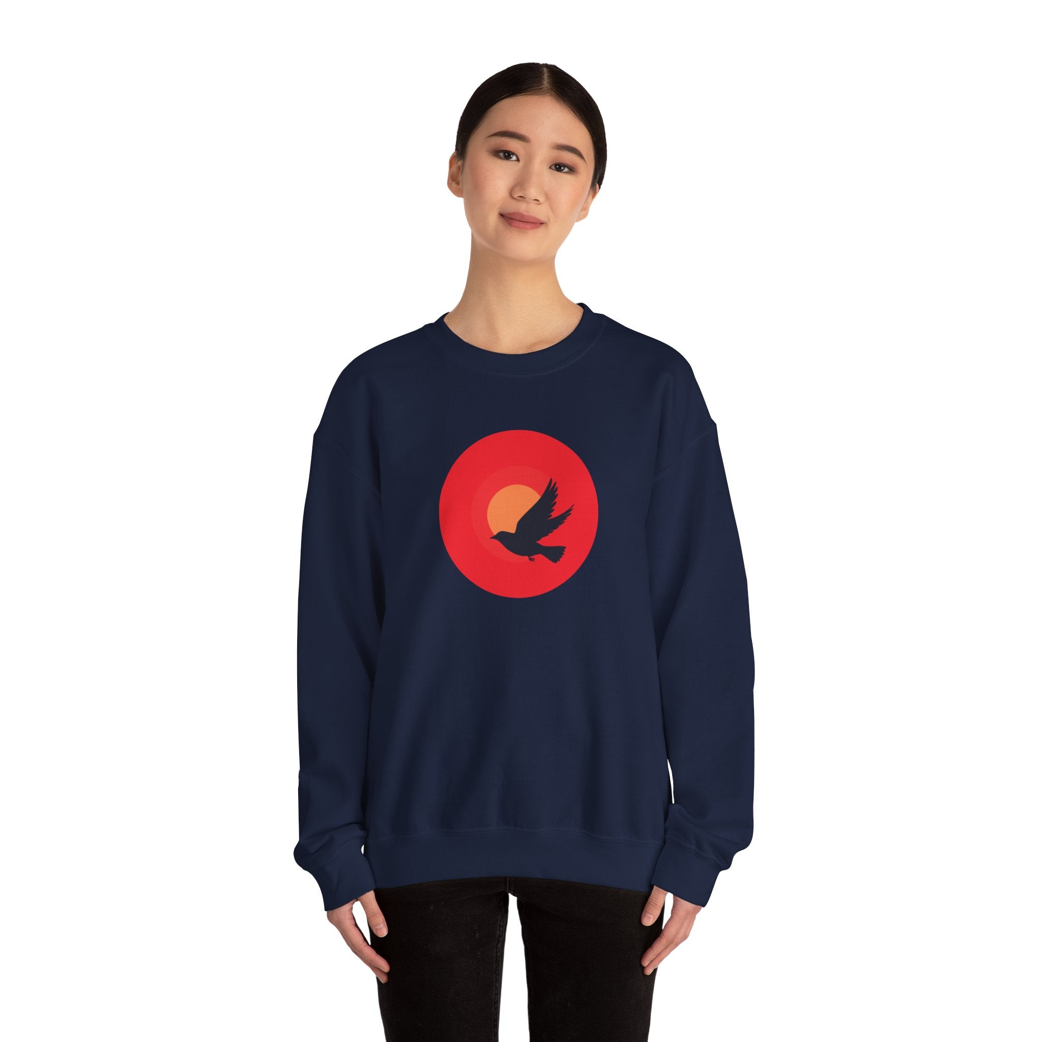 Copy of Bird silhouette sunset Sweatshirt | bird circle sunrise design