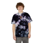 Tie-Dye T-Shirt Embroidered Skull Flame Patch Oversized Grunge Tee