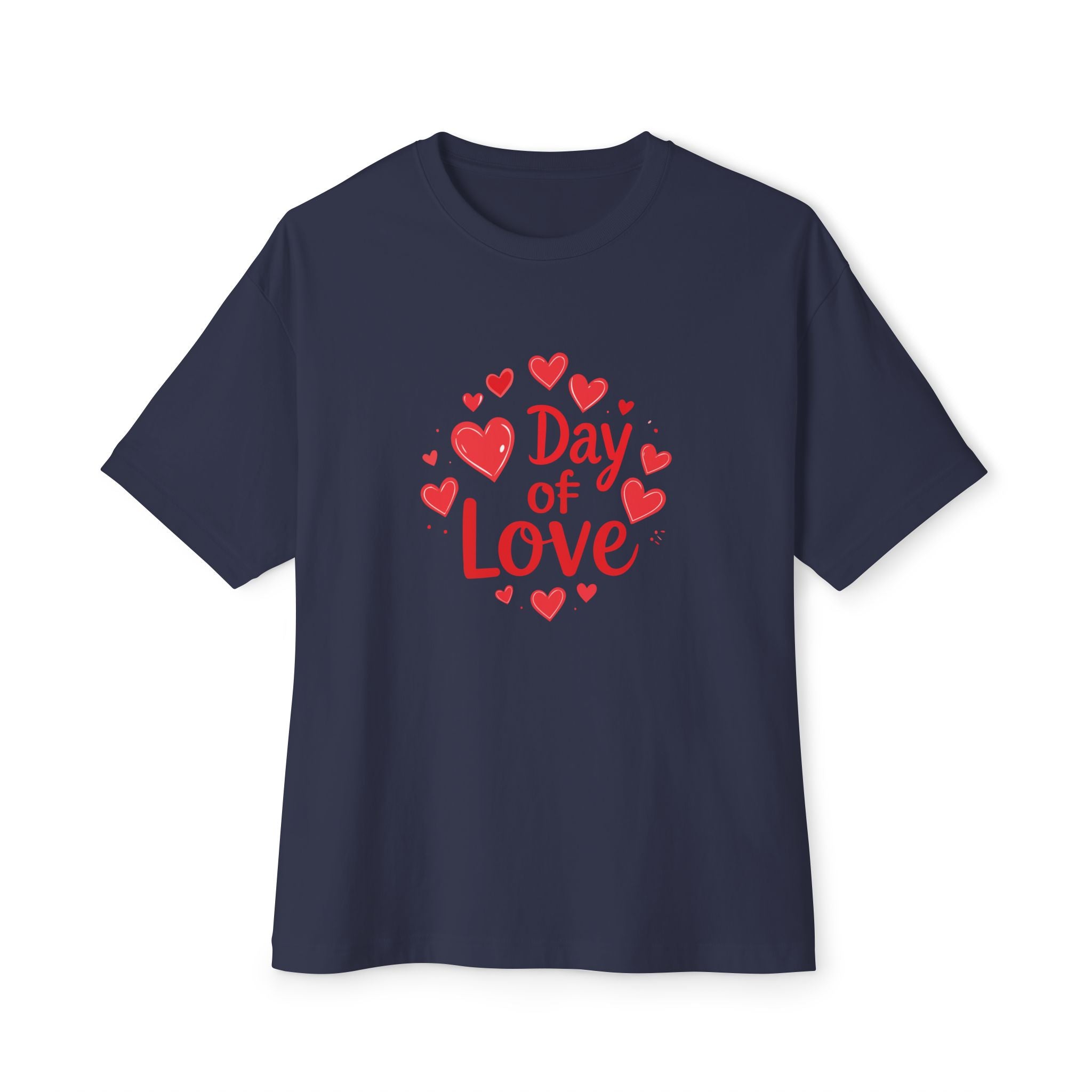 Day of Love Oversized Tee — Valentine’s Heart Graphic T‑Shirt