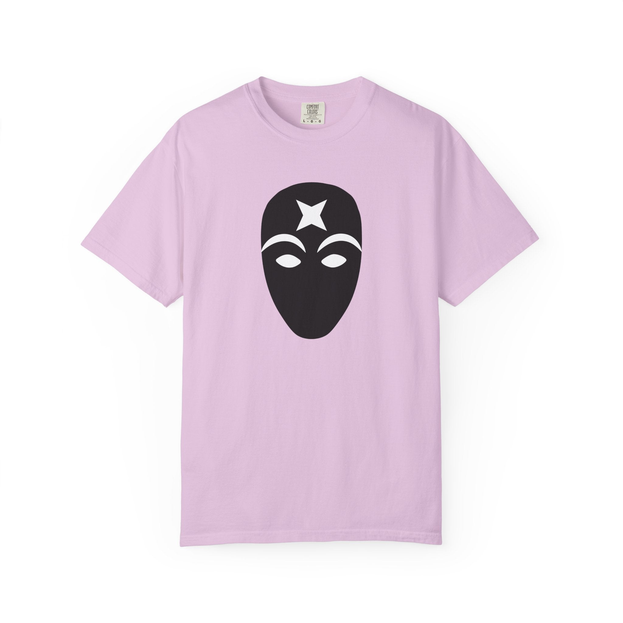 Masked Star Tee  Minimalist Black Mask Graphic T-Shirt