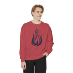 Stylized Flame Graphic Sweatshirt | Minimal Fire Illustration Crewneck