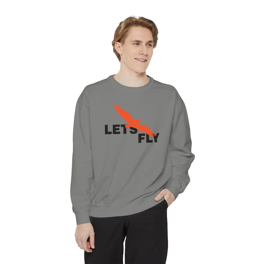 Let's Fly Sweatshirt — Graphic Bird Crewneck for Adventure Lovers