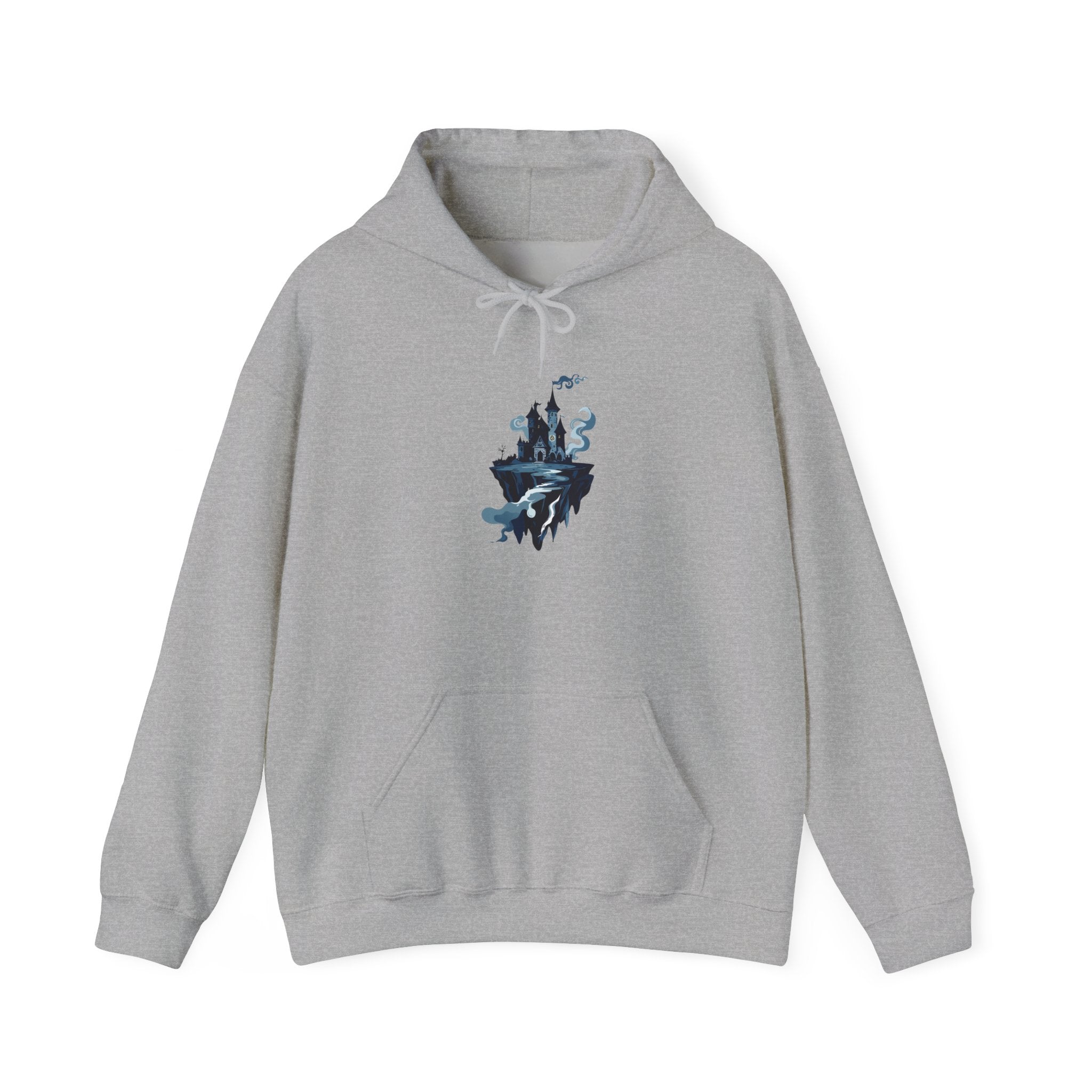 Castle Island Hoodie Floating Gothic Castle Graphic Hooded Sweatshirt