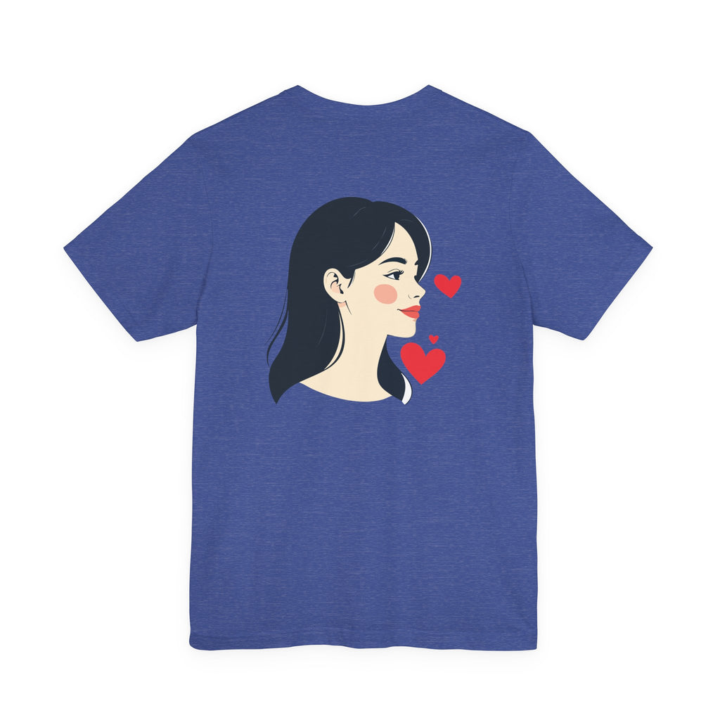 Heart Portrait Tee Romantic Face Heart Graphic T‑Shirt