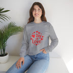 Quietly Cheerful The Day of Love Sentimental Hearts Crewneck