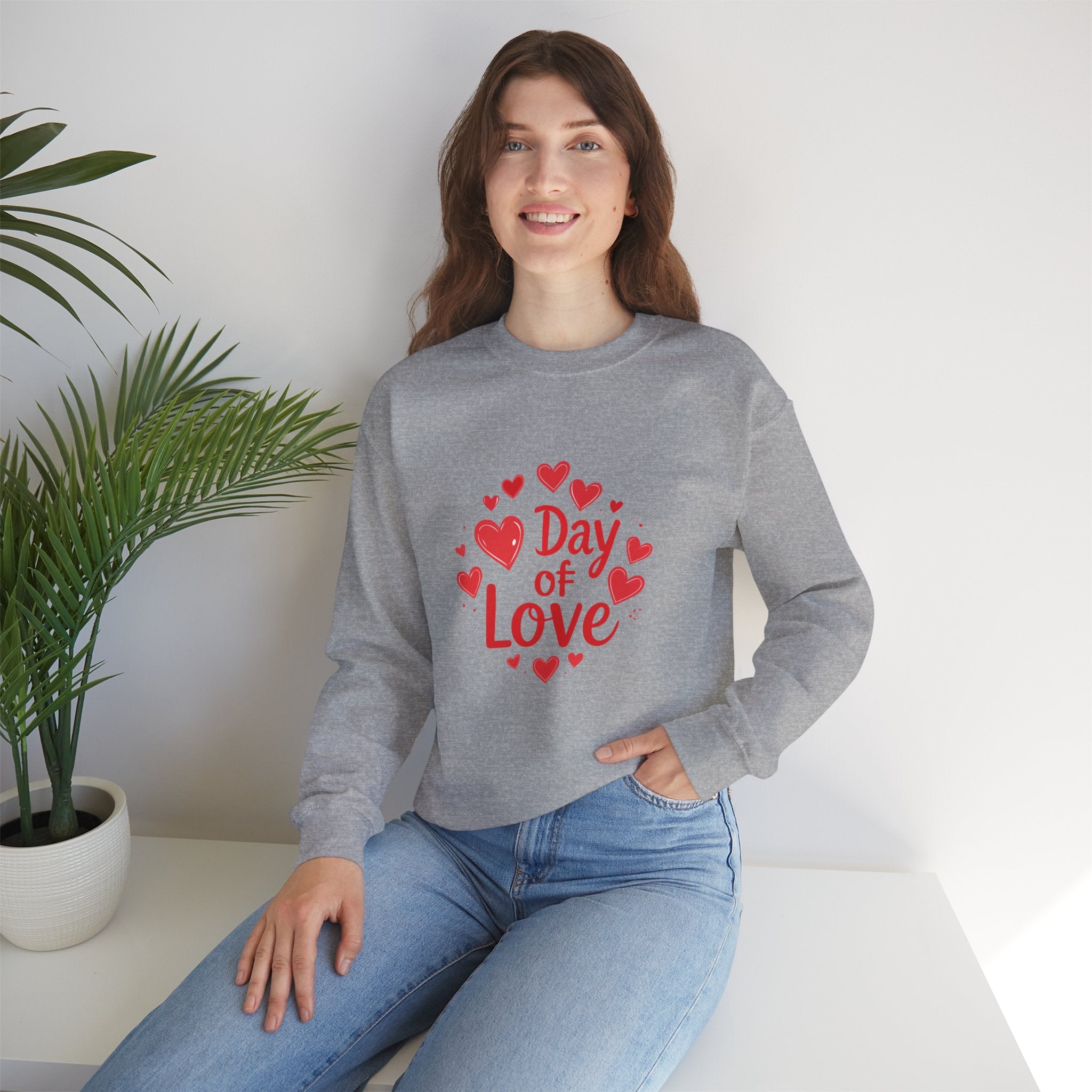 Quietly Cheerful The Day of Love Sentimental Hearts Crewneck