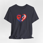 Heart Portrait Tee Romantic Face Heart Graphic T‑Shirt