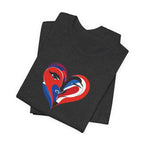 Heart Portrait Tee Romantic Face Heart Graphic T‑Shirt
