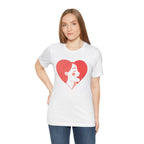 Heart Profile Tee - Minimal Romantic Woman Illustration T-Shirt