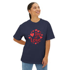 Day of Love Oversized Tee — Valentine’s Heart Graphic T‑Shirt