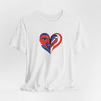 Heart Portrait Tee Romantic Face Heart Graphic T‑Shirt