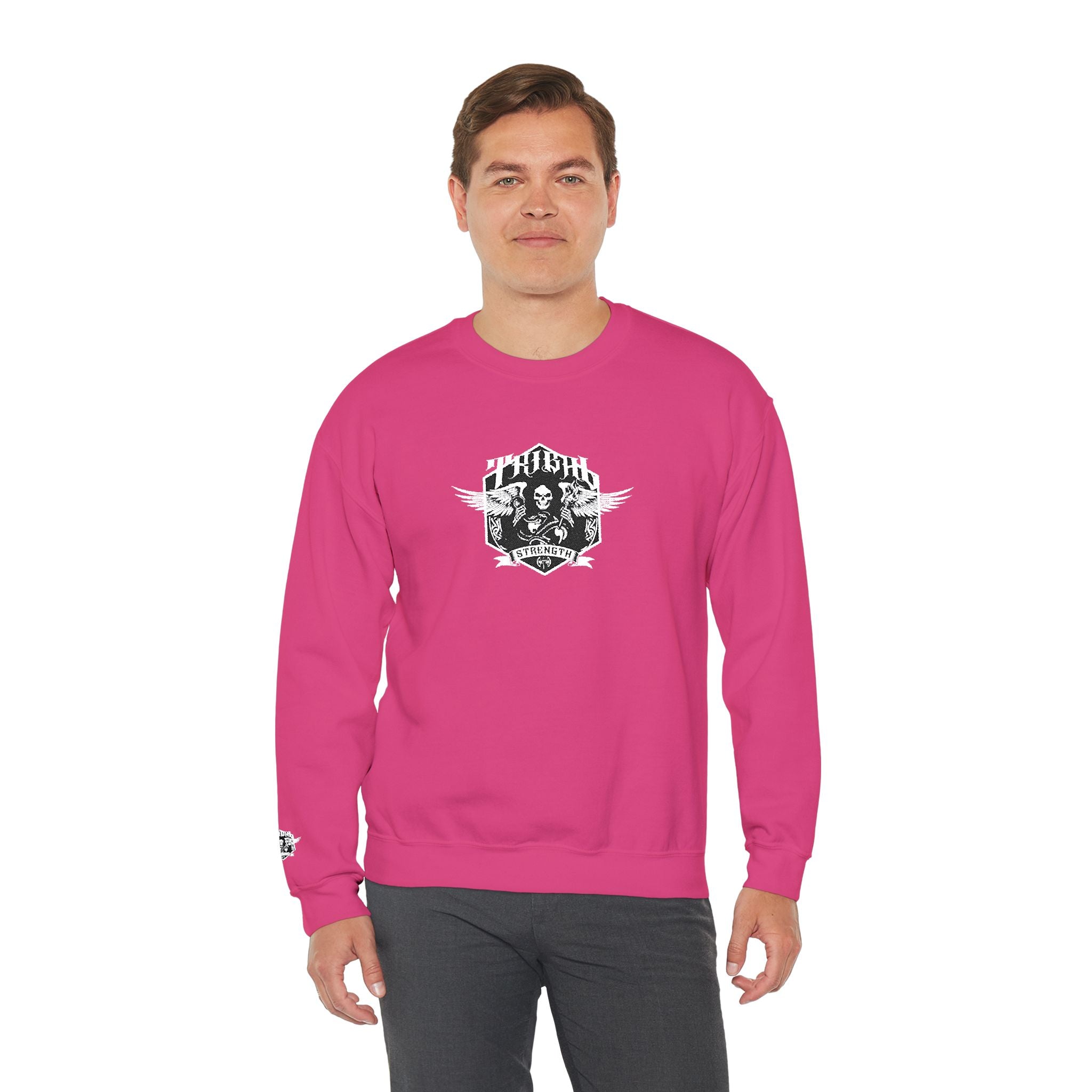 Gothic Band Crest Embroidered Crewneck Sweatshirt