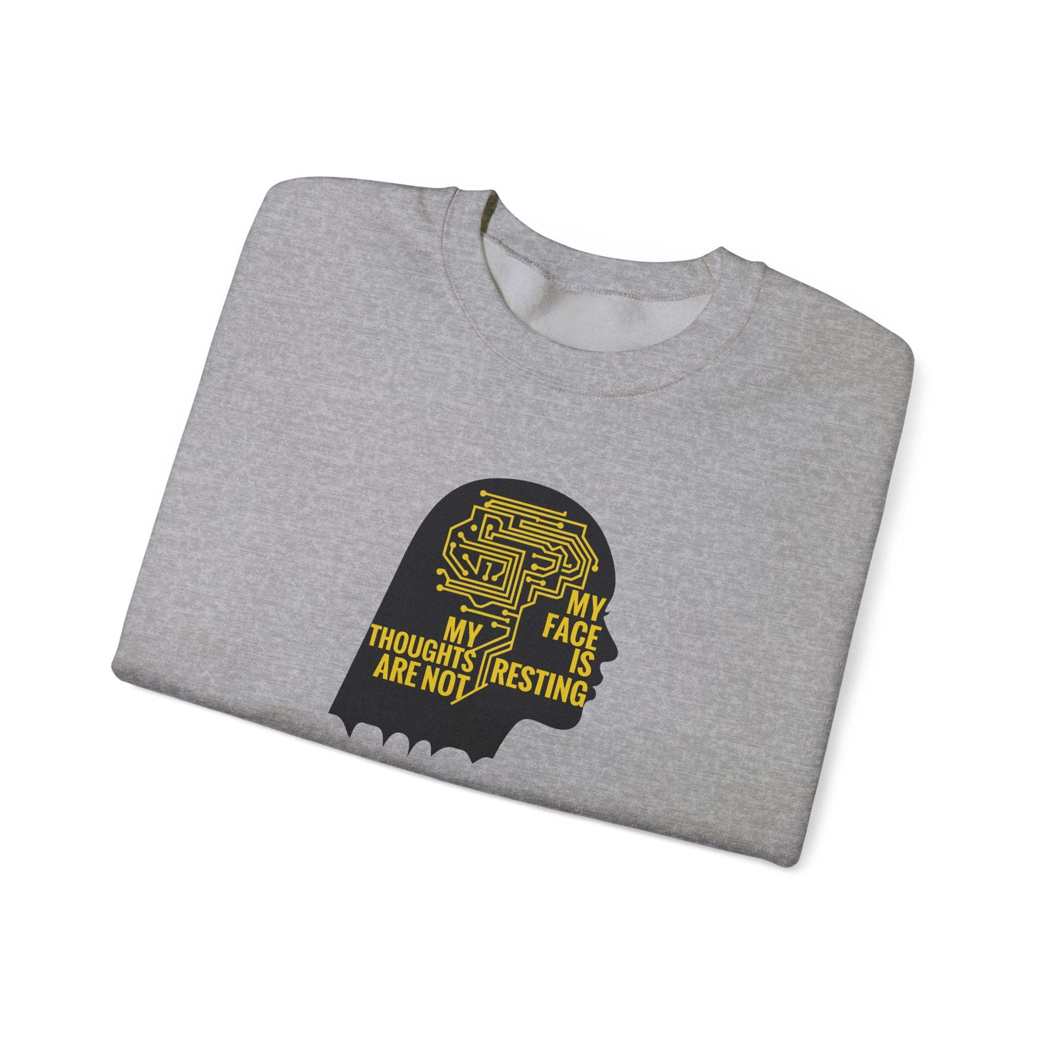 Crewneck Sweatshirt "My Thoughts Are Not Resting" Silhouette Graphic