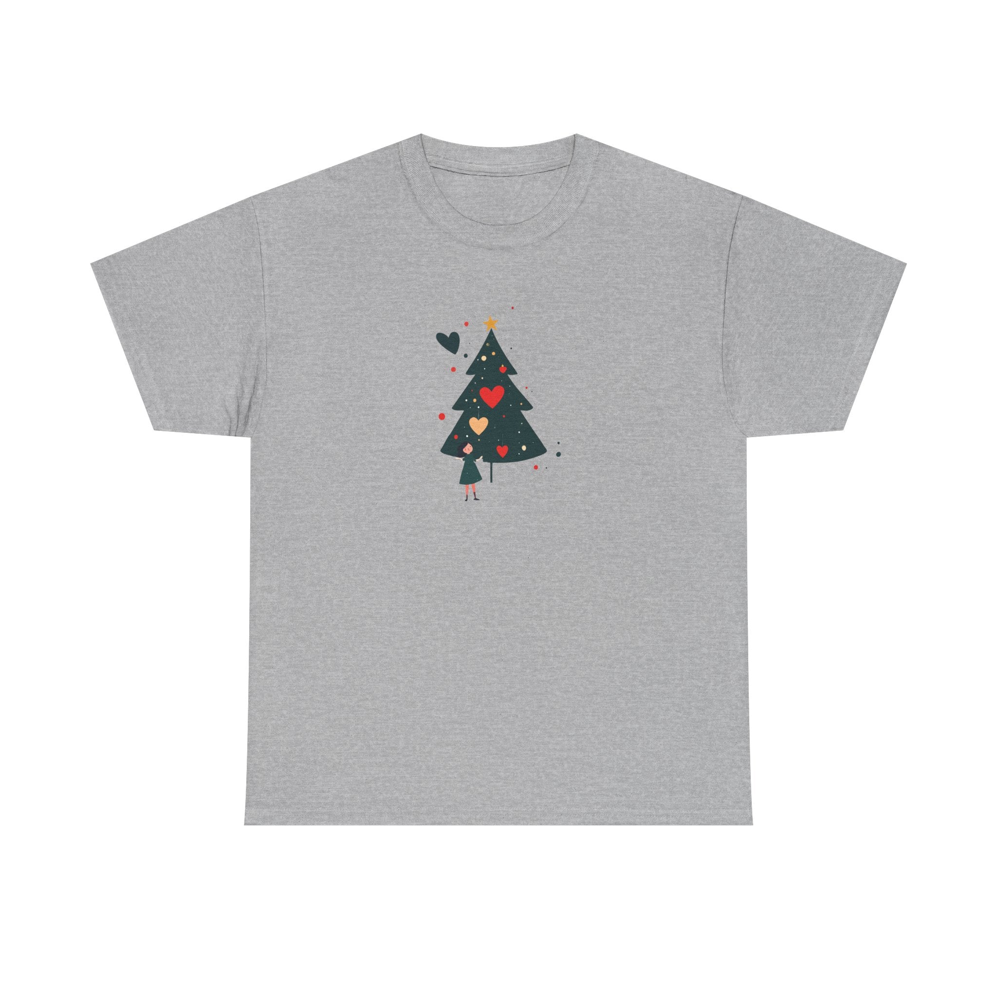 Christmas Tree Tee — Cute Heart Holiday T‑Shirt