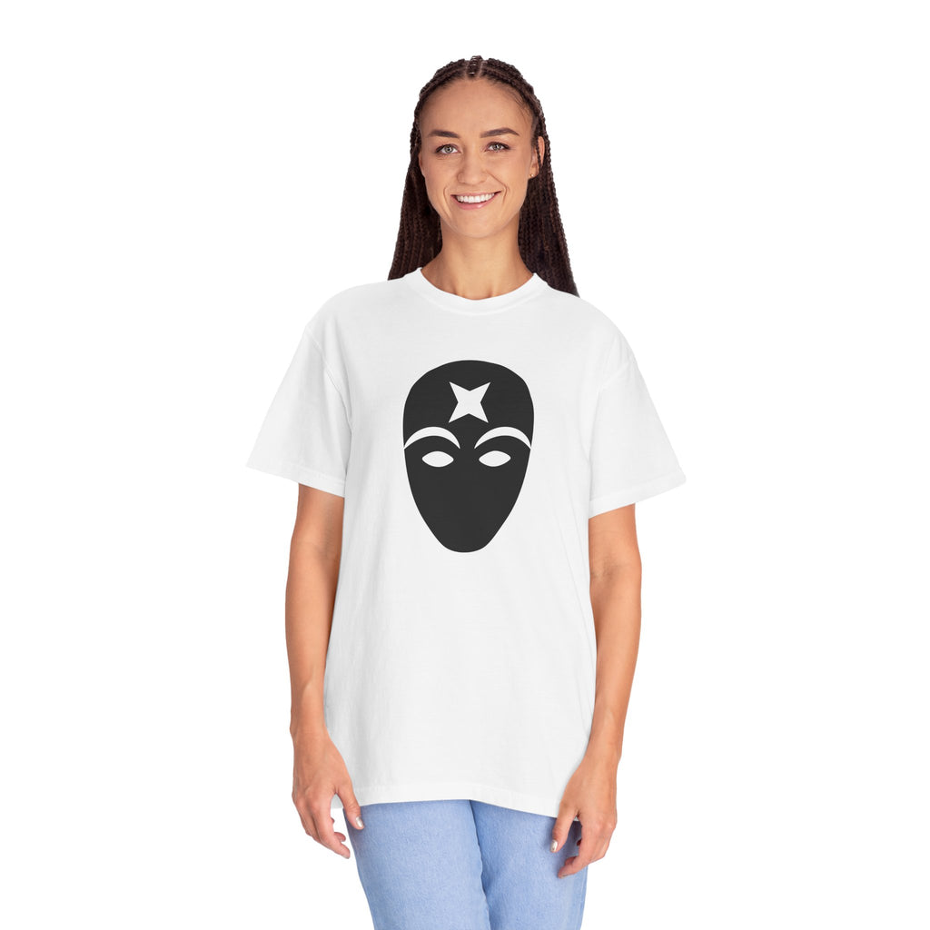 Masked Star Tee  Minimalist Black Mask Graphic T-Shirt