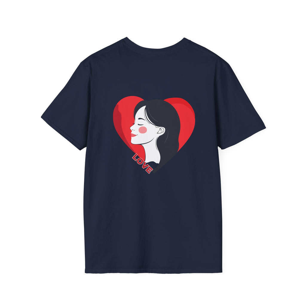 Love Heart Portrait T-Shirt Woman Face Profile