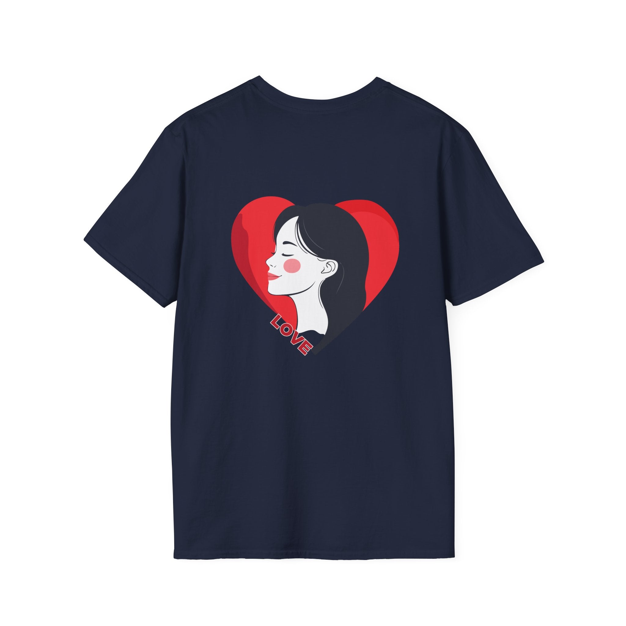 Love Heart Portrait T-Shirt Woman Face Profile