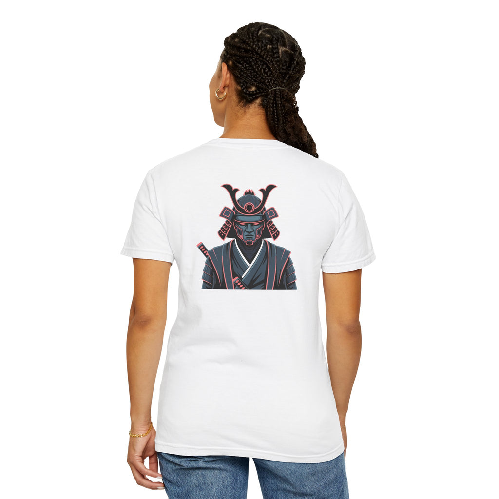 Samurai Warrior Graphic T-Shirt Retro Neon Japanese Armor Tee