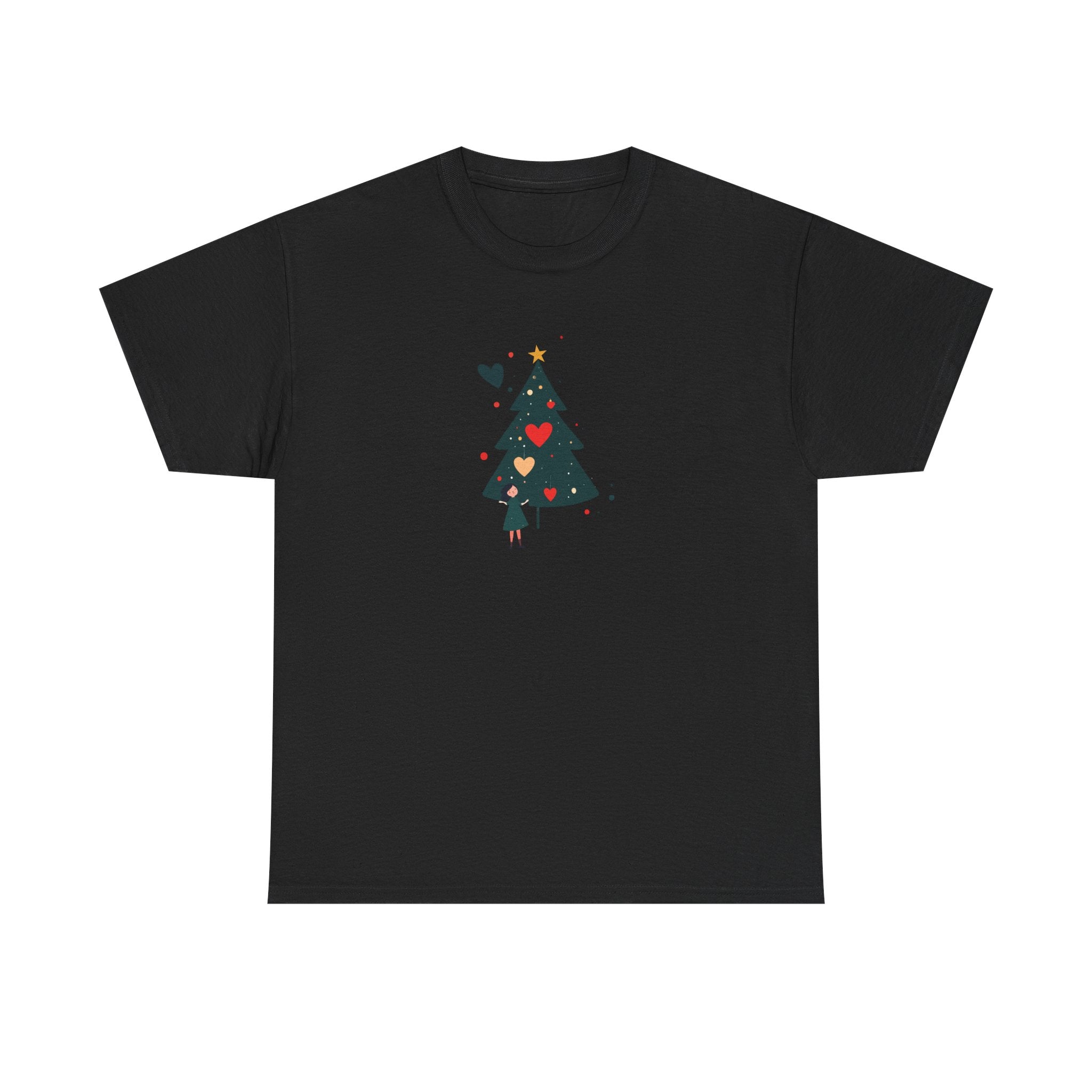 Christmas Tree Tee — Cute Heart Holiday T‑Shirt