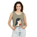 Kawaii Girl Portrait Tank Top Cute Heart Illustration Graphic Tank