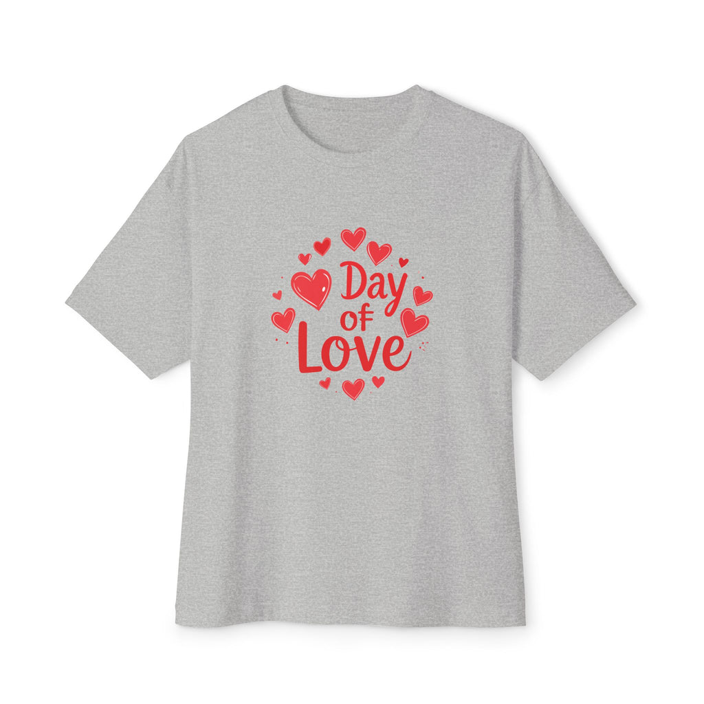 Day of Love Oversized Tee — Valentine’s Heart Graphic T‑Shirt