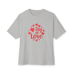 Day of Love Oversized Tee — Valentine’s Heart Graphic T‑Shirt