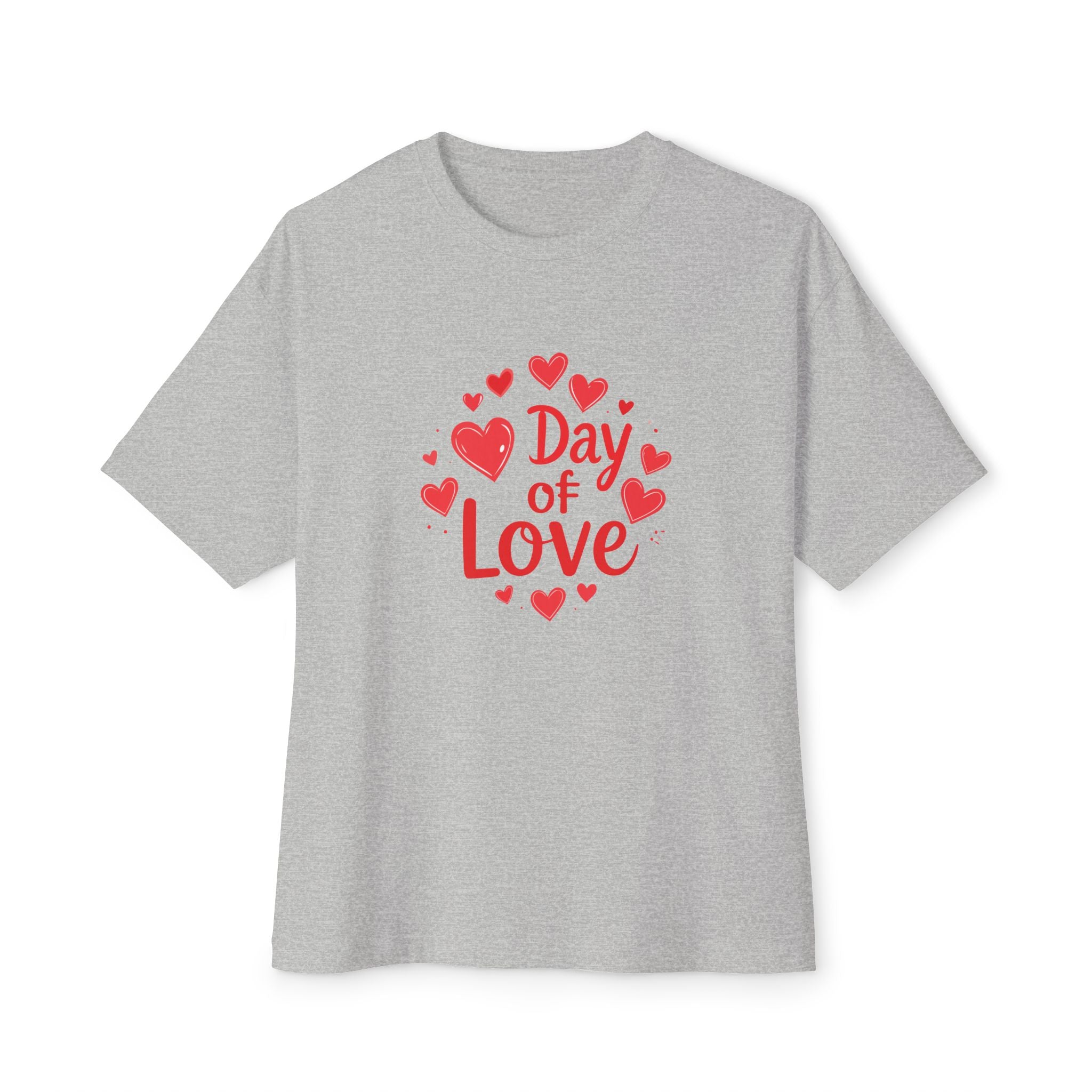 Day of Love Oversized Tee — Valentine’s Heart Graphic T‑Shirt