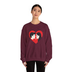 Valentine Couple Heart Crewneck Sweatshirt