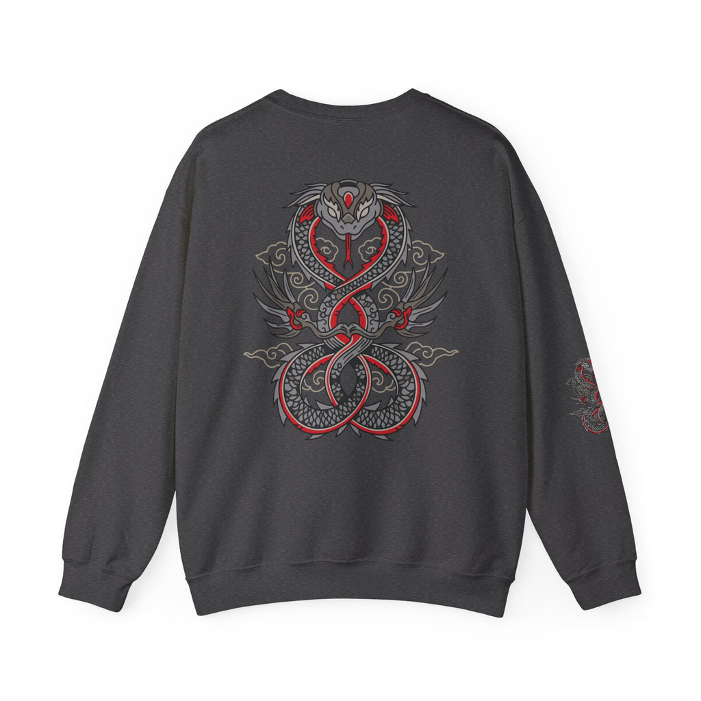 Dragon Ouroboros Crewneck Sweatshirt Gothic Snake Infinity Design