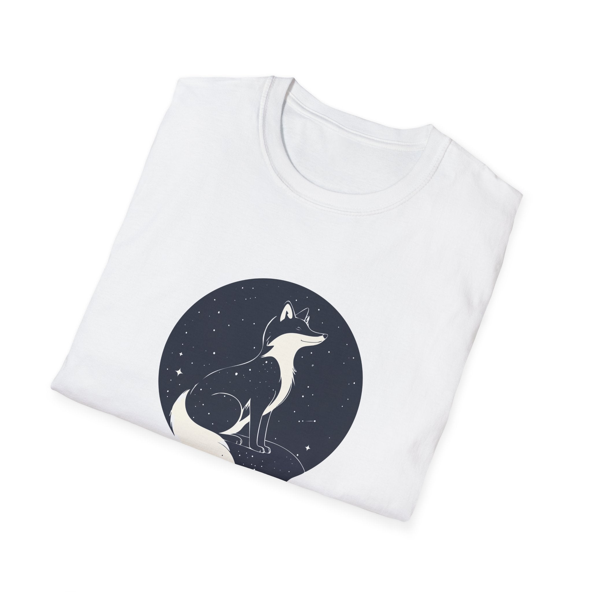 Fox Moon T‑Shirt Minimal Night Sky Fox Graphic Tee