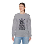 Astronaut Riding Scooter Crewneck Sweatshirt Retro Space Biker Graphic