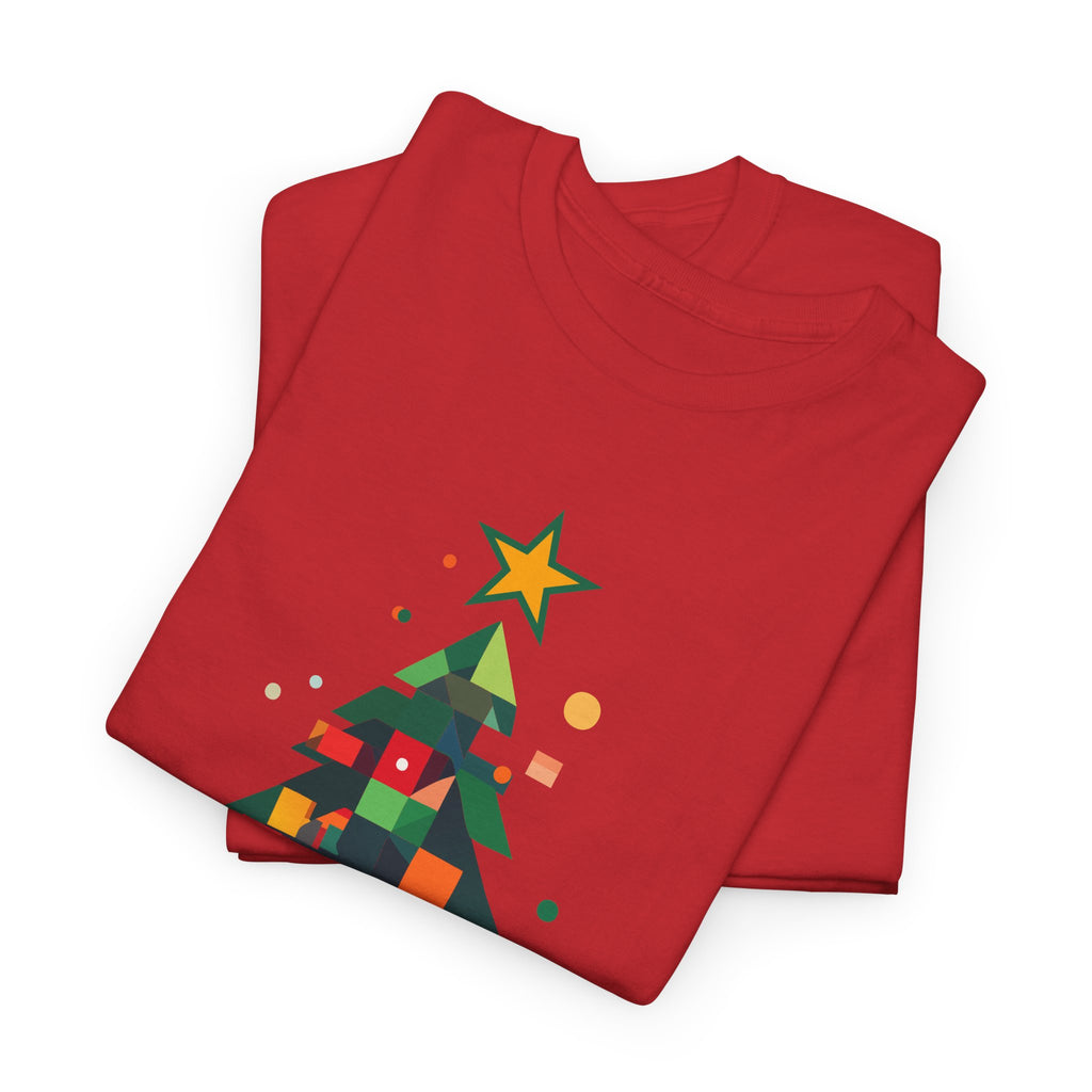 Christmas Tree Graphic Tee Modern Pixelated Holiday T-Shirt