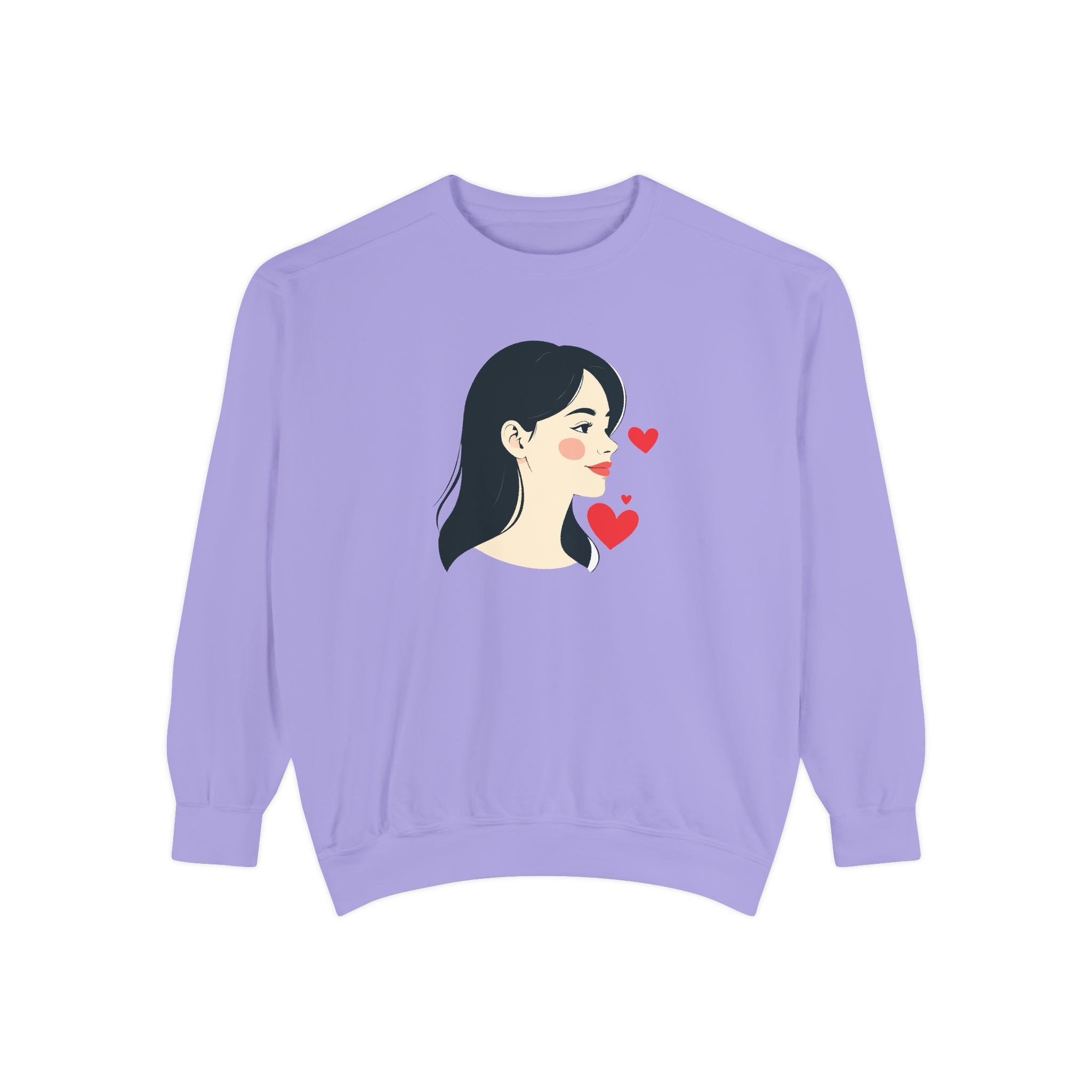 Heart Portrait Sweatshirt Artistic Dual-Face Love Graphic