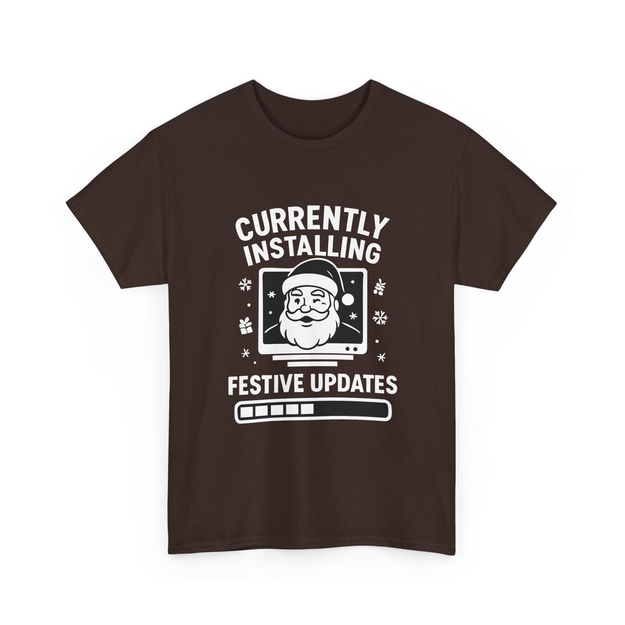 Currently Installing Festive Updates T-Shirt Funny Santa Christmas Holiday Tee