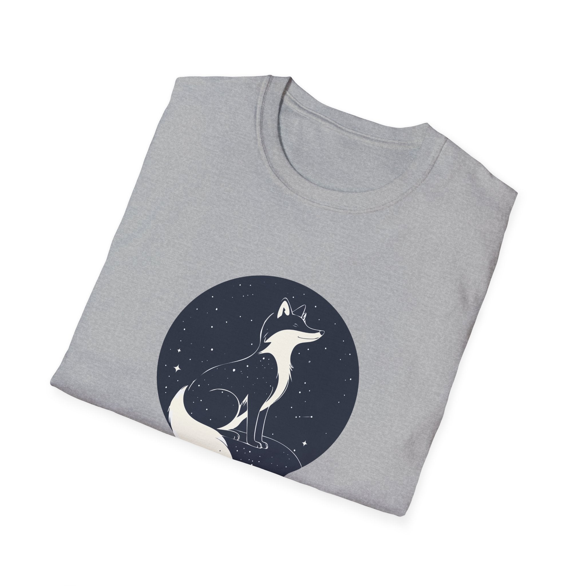 Fox Moon T‑Shirt Minimal Night Sky Fox Graphic Tee