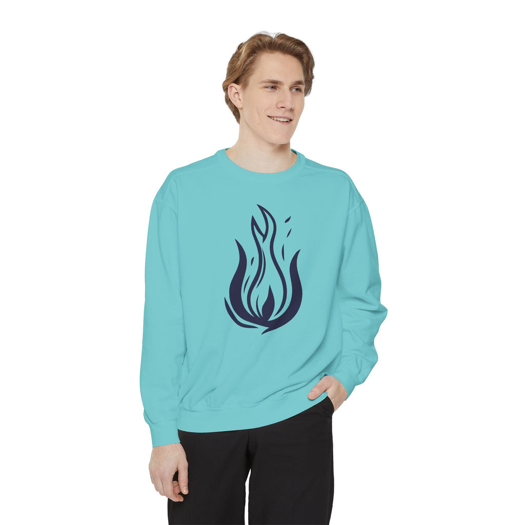 Stylized Flame Graphic Sweatshirt | Minimal Fire Illustration Crewneck