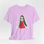 Virgin Mary Illustration Tee — Cute Nativity T-Shirt