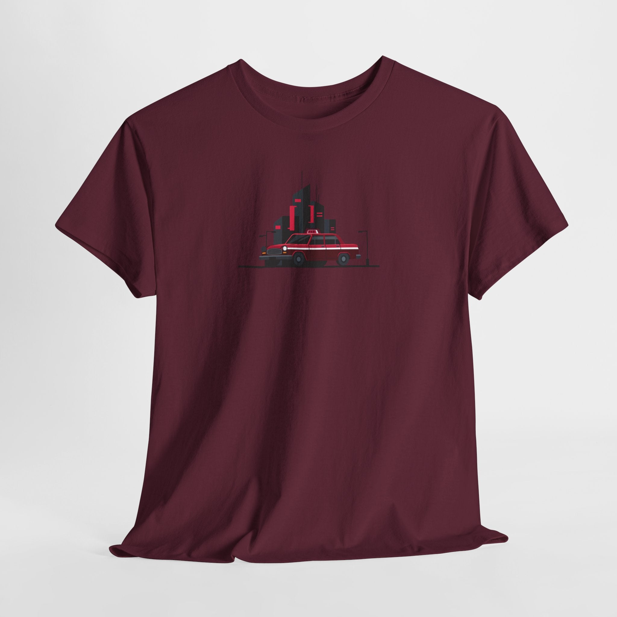 City Night Cruise Tee Retro Car & Neon Skyline Graphic Shirt