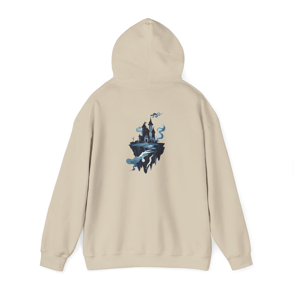 Castle Island Hoodie Floating Gothic Castle Graphic Hooded Sweatshirt