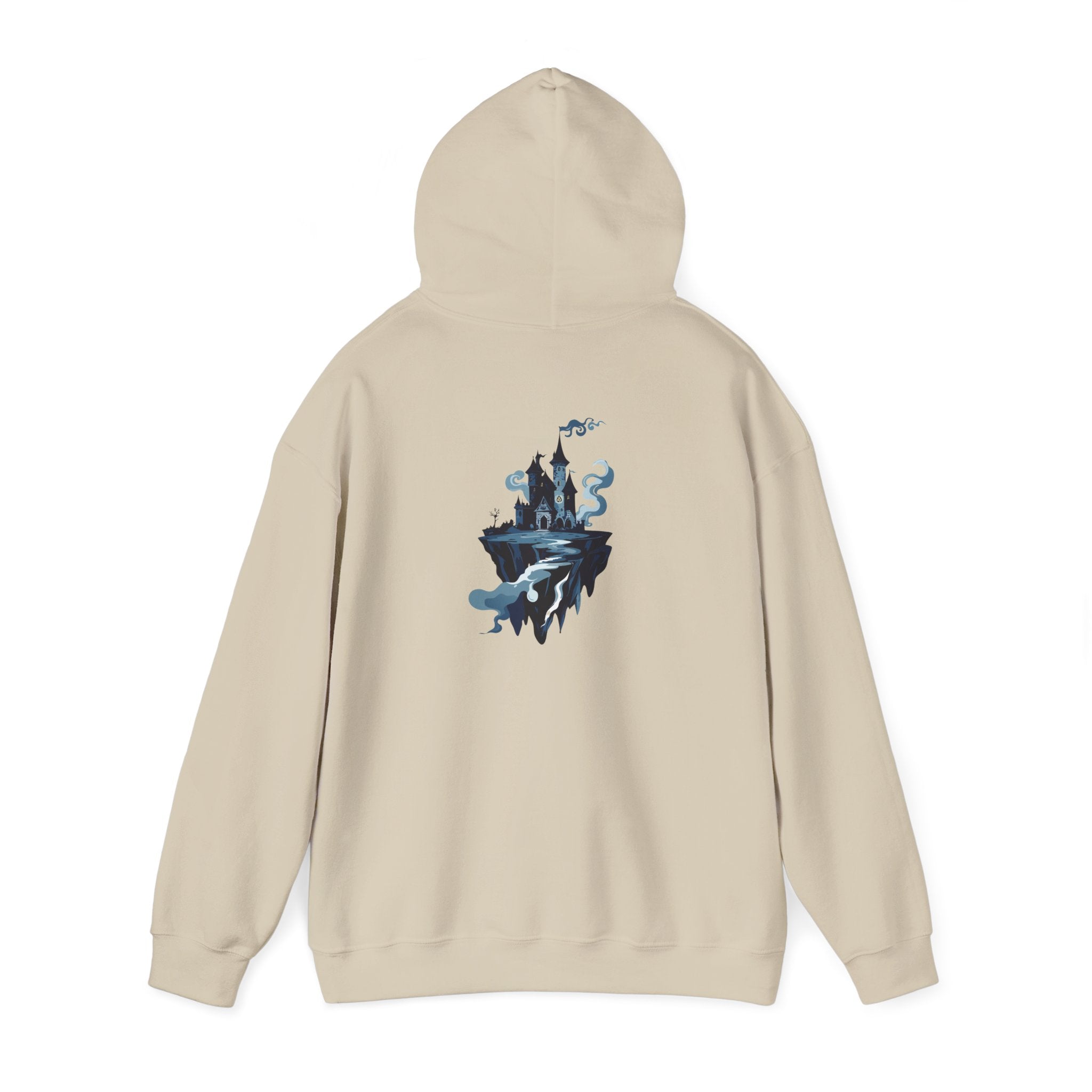 Castle Island Hoodie Floating Gothic Castle Graphic Hooded Sweatshirt