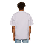 Person wearing a plain white t-shirt on a white background