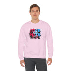 Crewneck Sweatshirt 'Love and Less Hate' Graffiti Heart Design