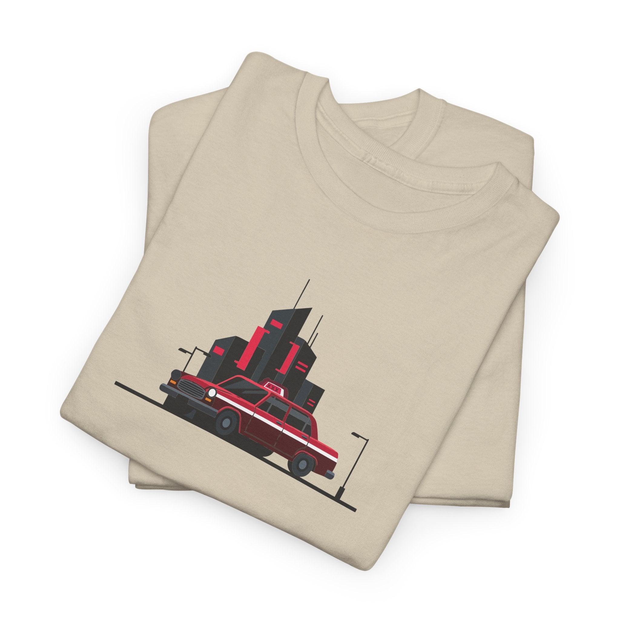 City Night Cruise Tee Retro Car & Neon Skyline Graphic Shirt