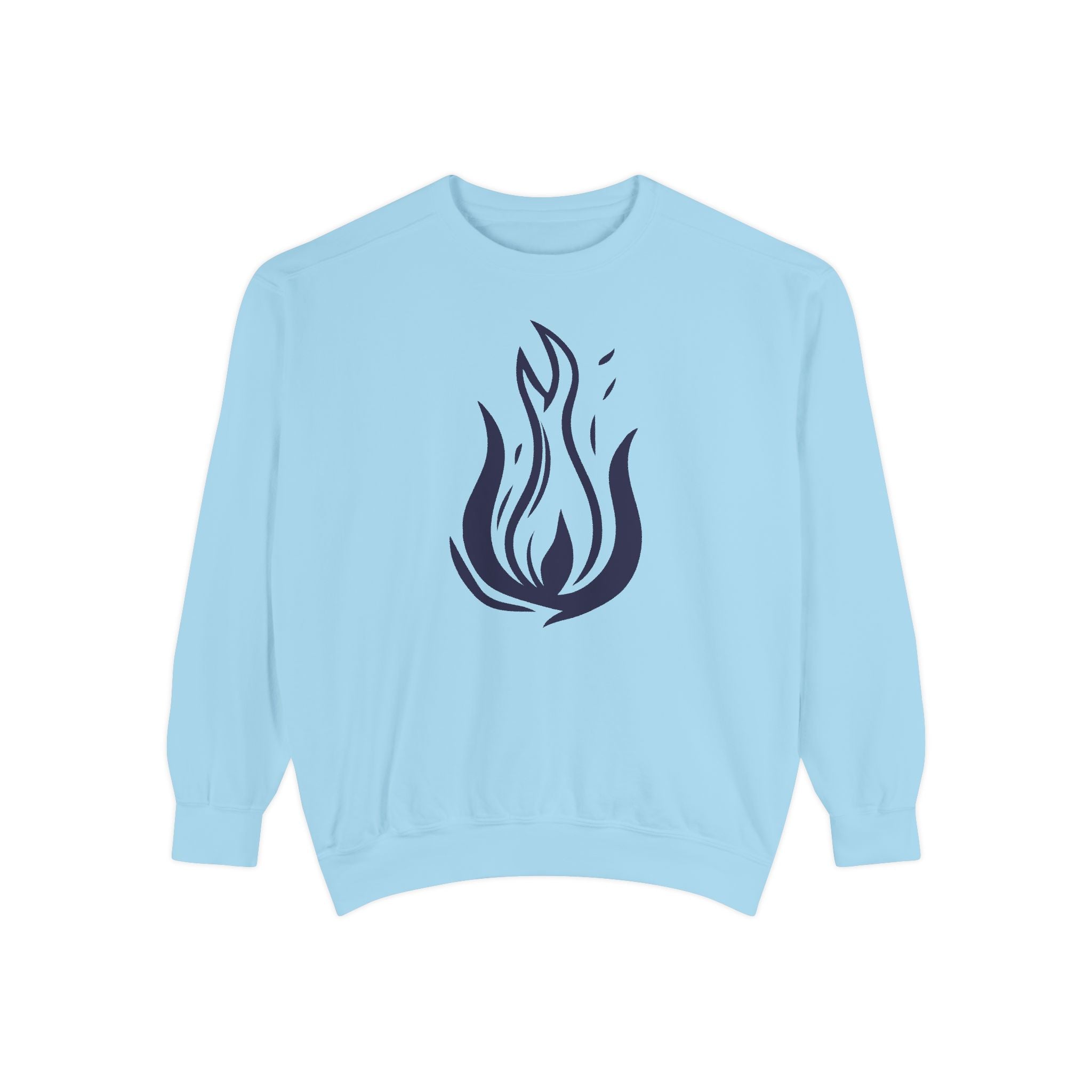 Stylized Flame Graphic Sweatshirt | Minimal Fire Illustration Crewneck