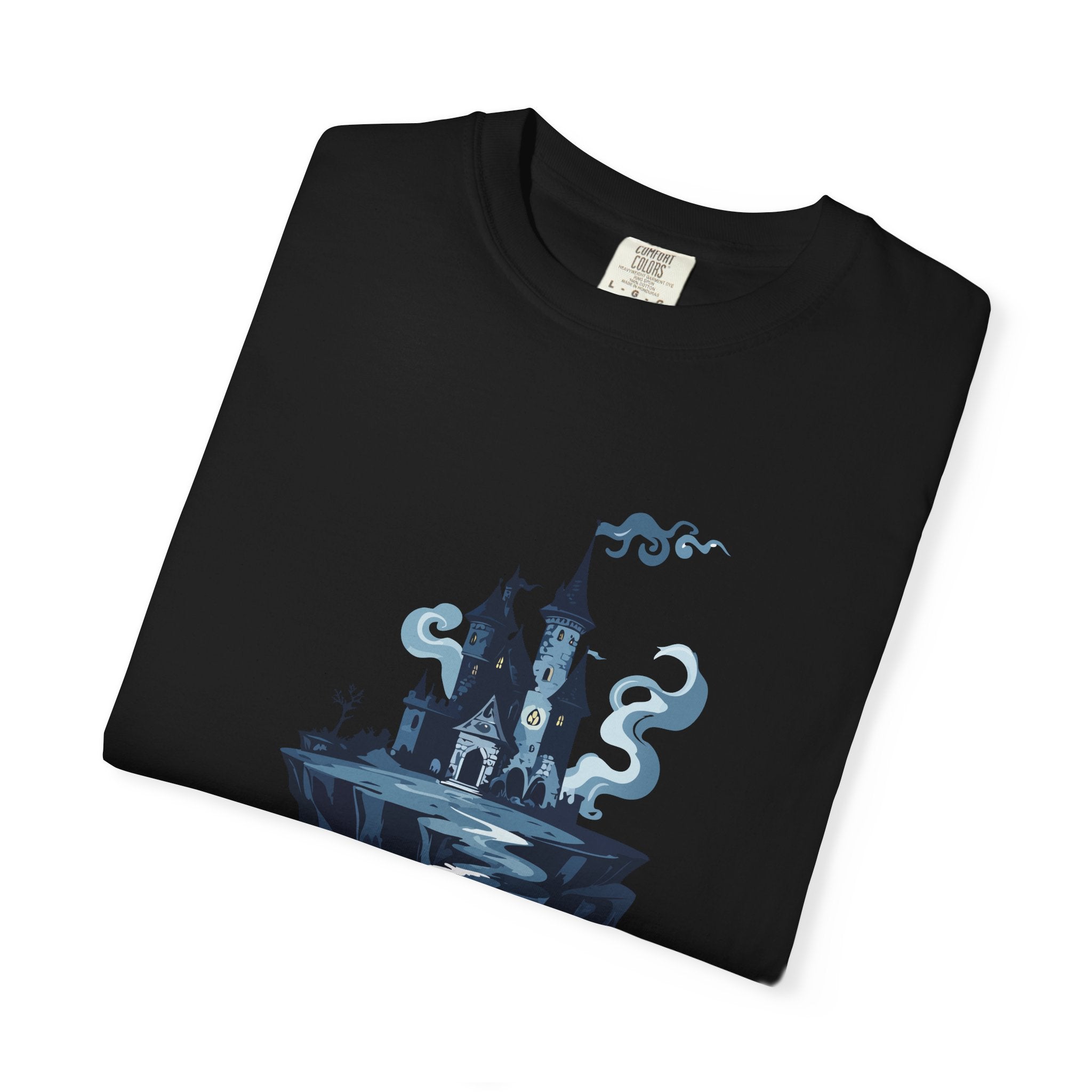 Floating Haunted Castle T‑Shirt Spooky Gothic Fantasy Tee