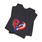 Heart Portrait Tee Romantic Face Heart Graphic T‑Shirt