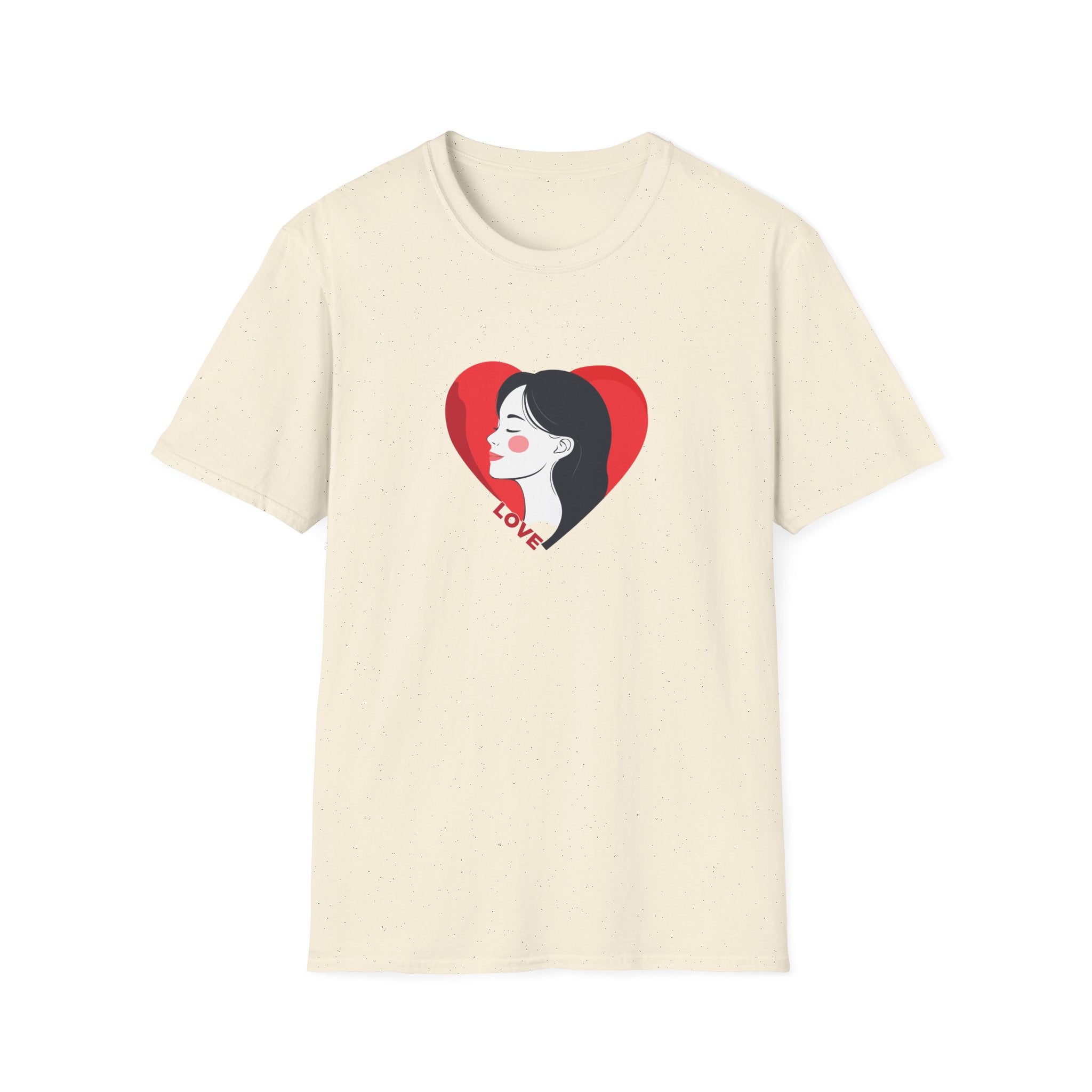 Love Heart Portrait T-Shirt Woman Face Profile