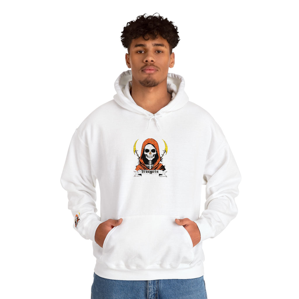 Embroidered Skull Reaper Hoodie Gothic Grim Reaper Graphic Sweatshirt